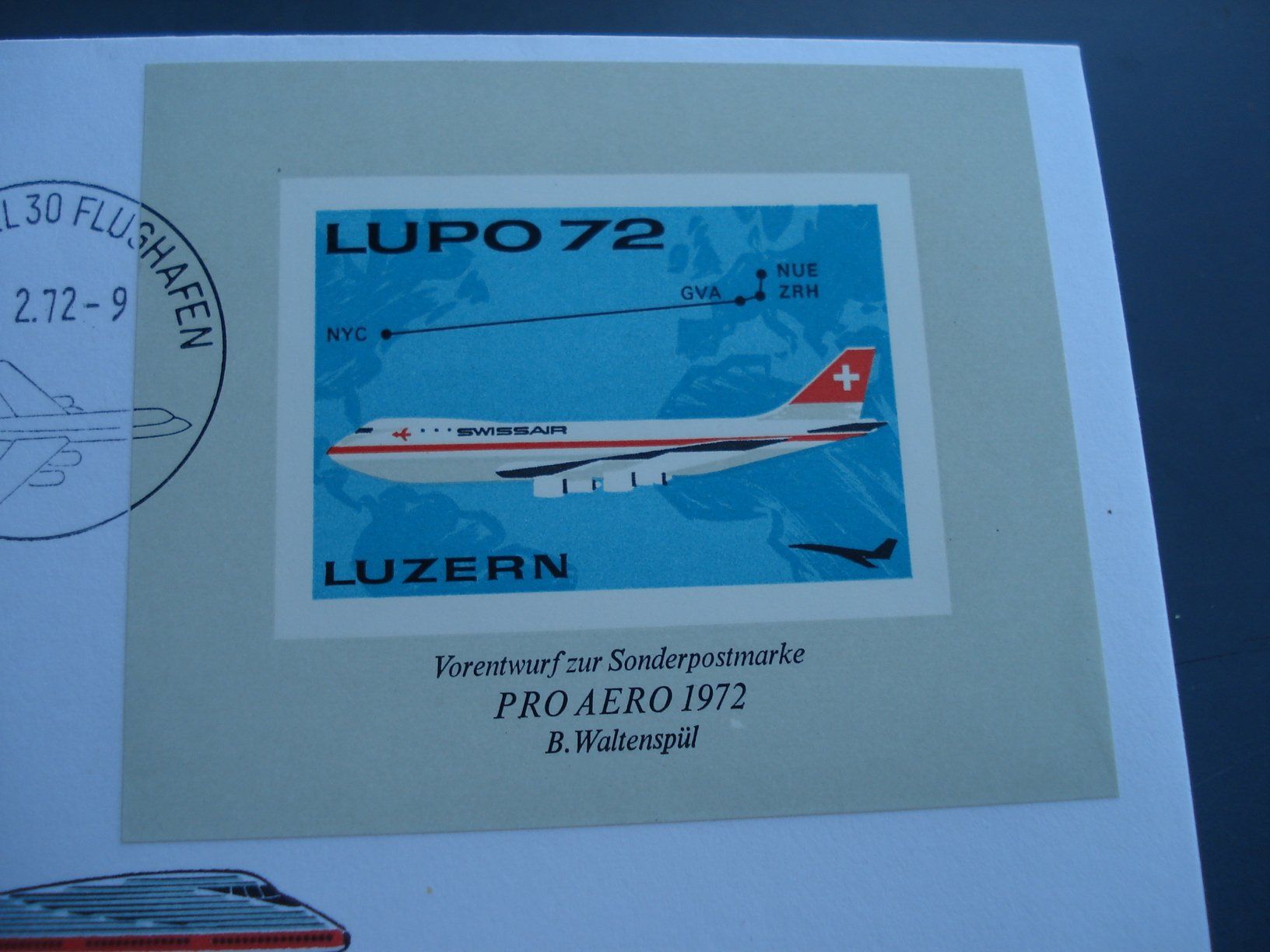 Tutti i francobolli: Sonderbrief 1972, Pro Aero , mit Vignettenblock – Usato da Niederwil AG venduto da morostahu 1
