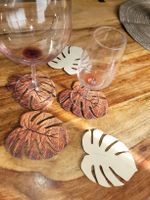 Monstera, Blatt, Holzuntersetzer, Dessous-verres, Herbstdeko