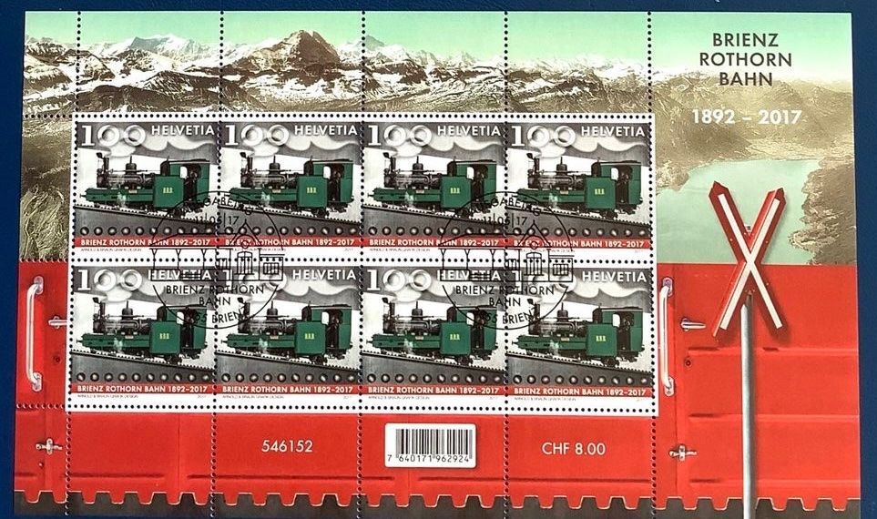 Tutti i francobolli: 2017 - Kleinbogen ET - Brienzer Rothornbahn 1892-2017 – Nuovo (secondo la descrizione) da Liestal venduto da Skunk02