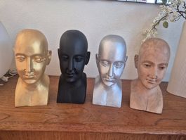 Sculpture tête en bois,  prix pour 1 pièce