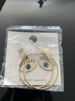 Neue Goldene Ohrringe mit Augen Motiv, Modeschmuck.