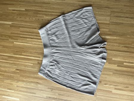 Beige Strick Shorts gerippt - Lounge Shorts