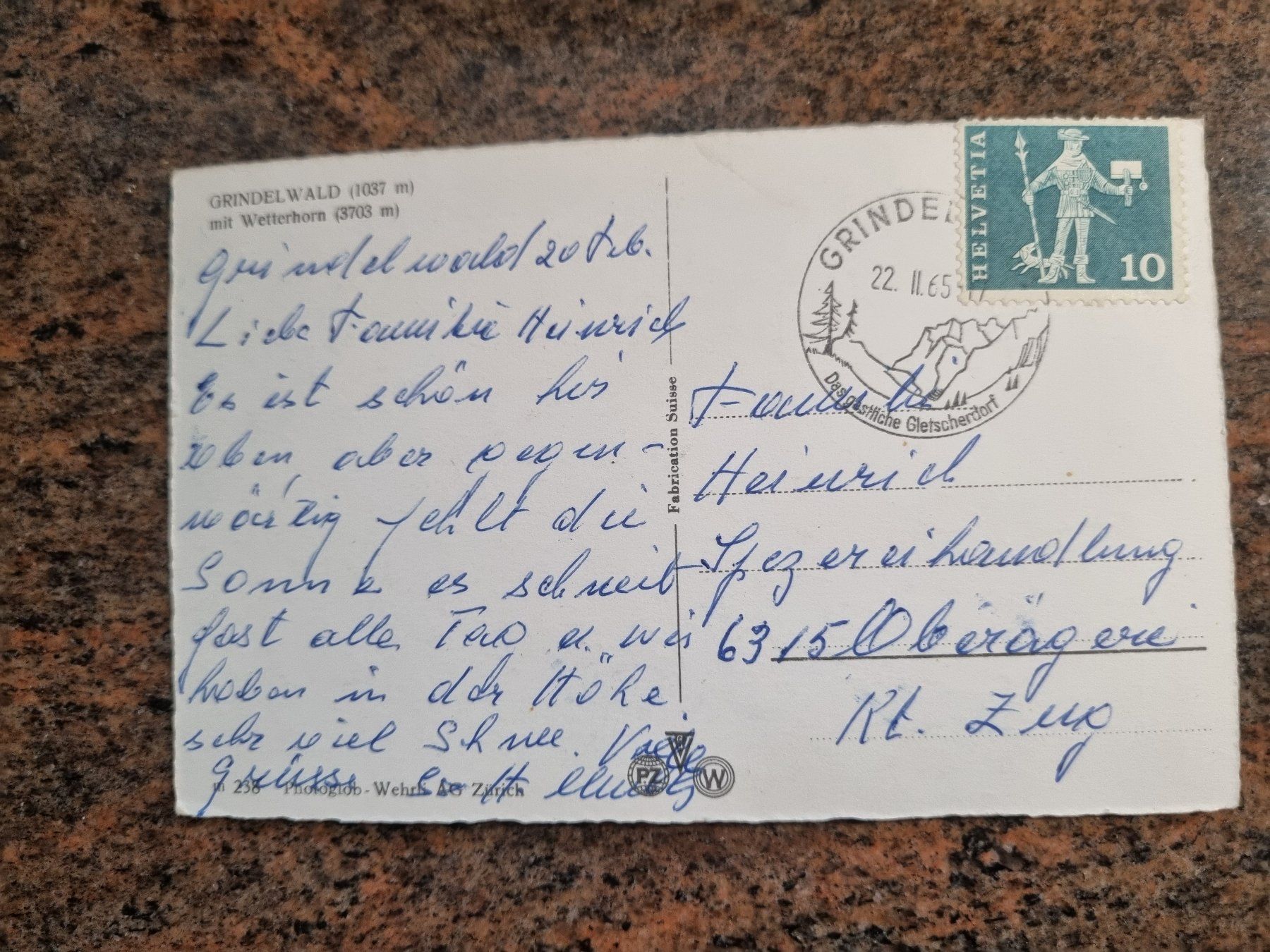 Cartoline postali: Alte Ansichtskarte Grindelwald, Winterlandschaft 1965 – Usato da Trachslau venduto da bastet06 1