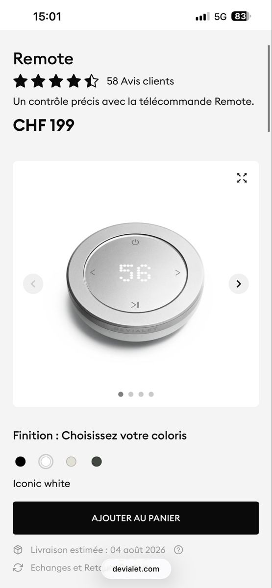 Devialet Casse acustiche: Phantom Devialet 108 db gold stéréo + accessoires  – Usato da Delémont venduto da YBroquet 9
