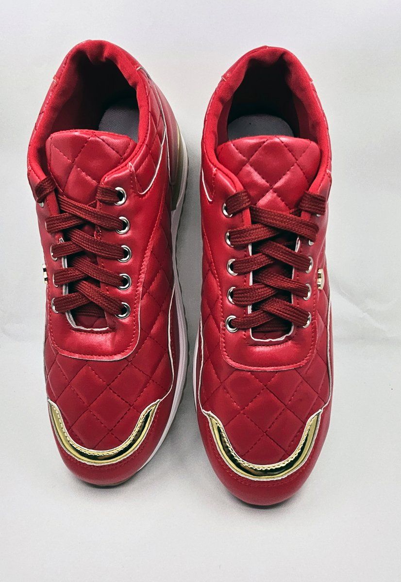 Damenschuhe: Roter Sneaker mit Goldelementen – Neu und originalverpackt aus Zürich von Numark 4