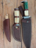 3 dekorative Messer mit Damast-/Damaszener-Optik