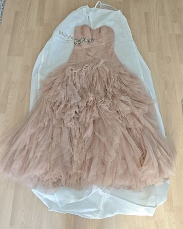 Abendkleid/Ballkleid Grösse 36/38 apricot rosa Tüll