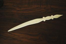 Brieföffner Papiermesser aus Knochen, geschnitzt Vintage