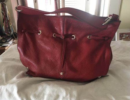 Rote Tasche Shoulderbag Echtleder Italien