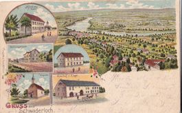 Schwaderloch farbige Lithografie 6 Bilder Handlung Kalt etc.