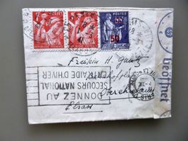 DR - ELSASS 1941, Kleinbr. ZENSUR, PARIS 1.3.41> OBEREHNHEIM
