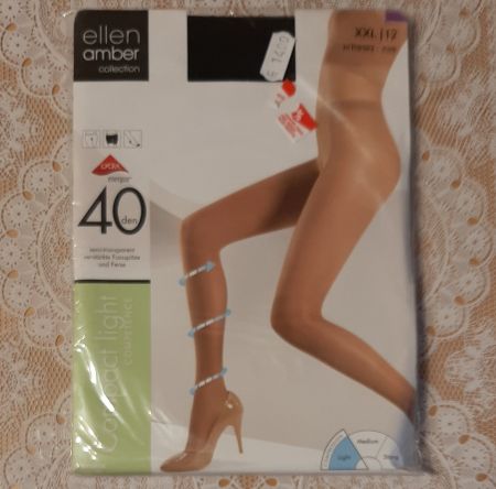Ellen Amber Compact Light Strumpfhose 40den Gr.XXL Schwarz