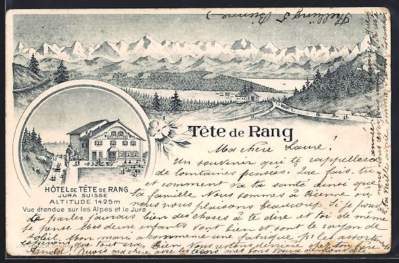 Ansichtskarten: Litho Val-de-Ruz, Hotel de Tête de Rang – Gebraucht aus Berlin von bartko-reher