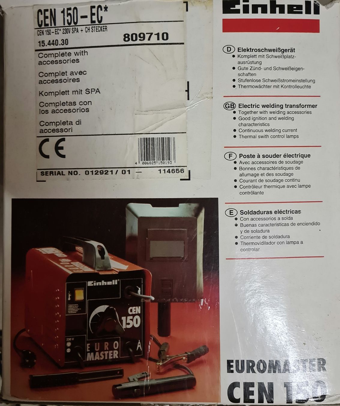Einhell Postes à souder: Einhell CEN 150-EC Elektroschweissgerät – Défectueux à Rickenbach Sulz par dpue-974 9