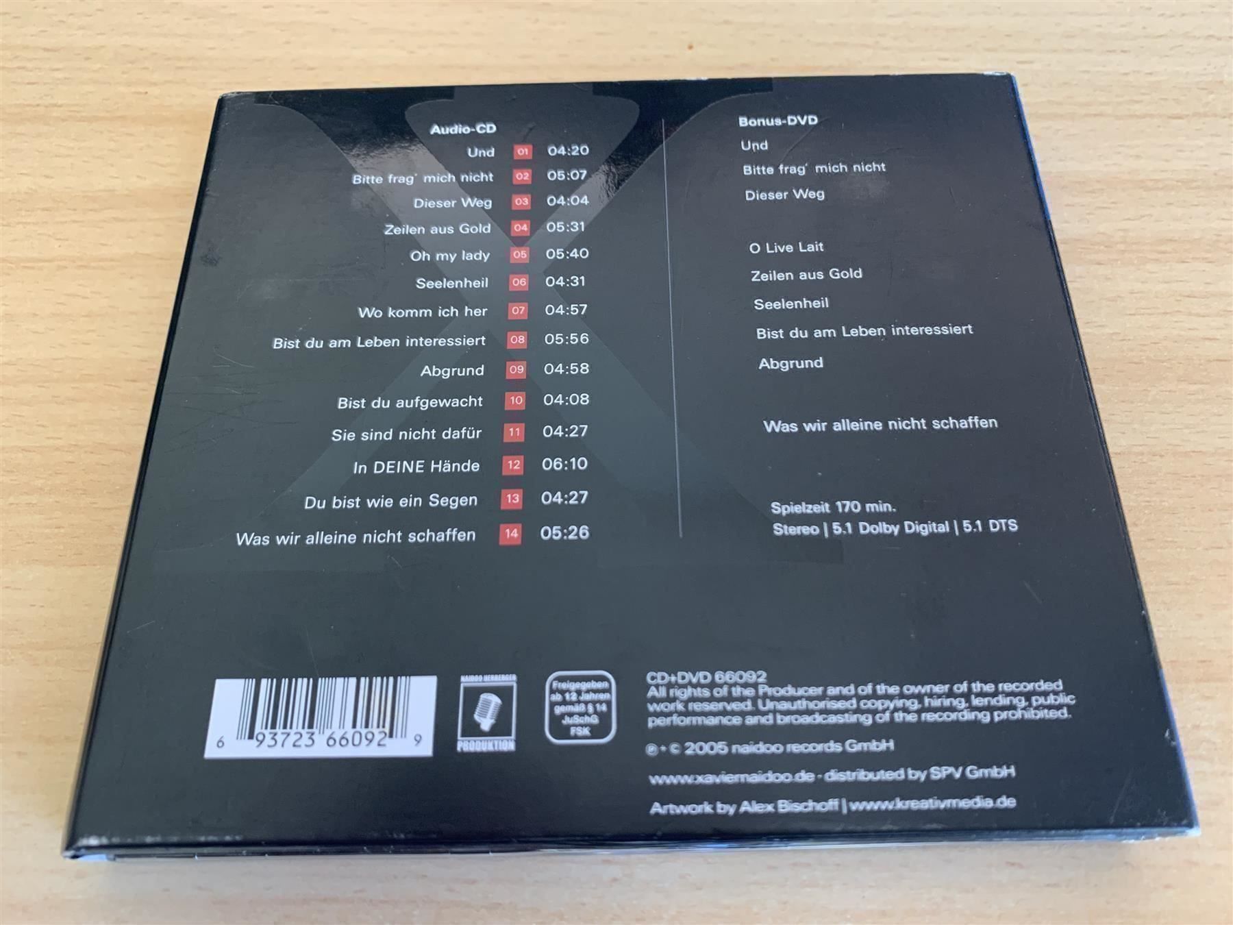 CD: Xavier Naidoo – CD & DVD – Usato da Rikon im Tösstal venduto da Alpenmutz 1