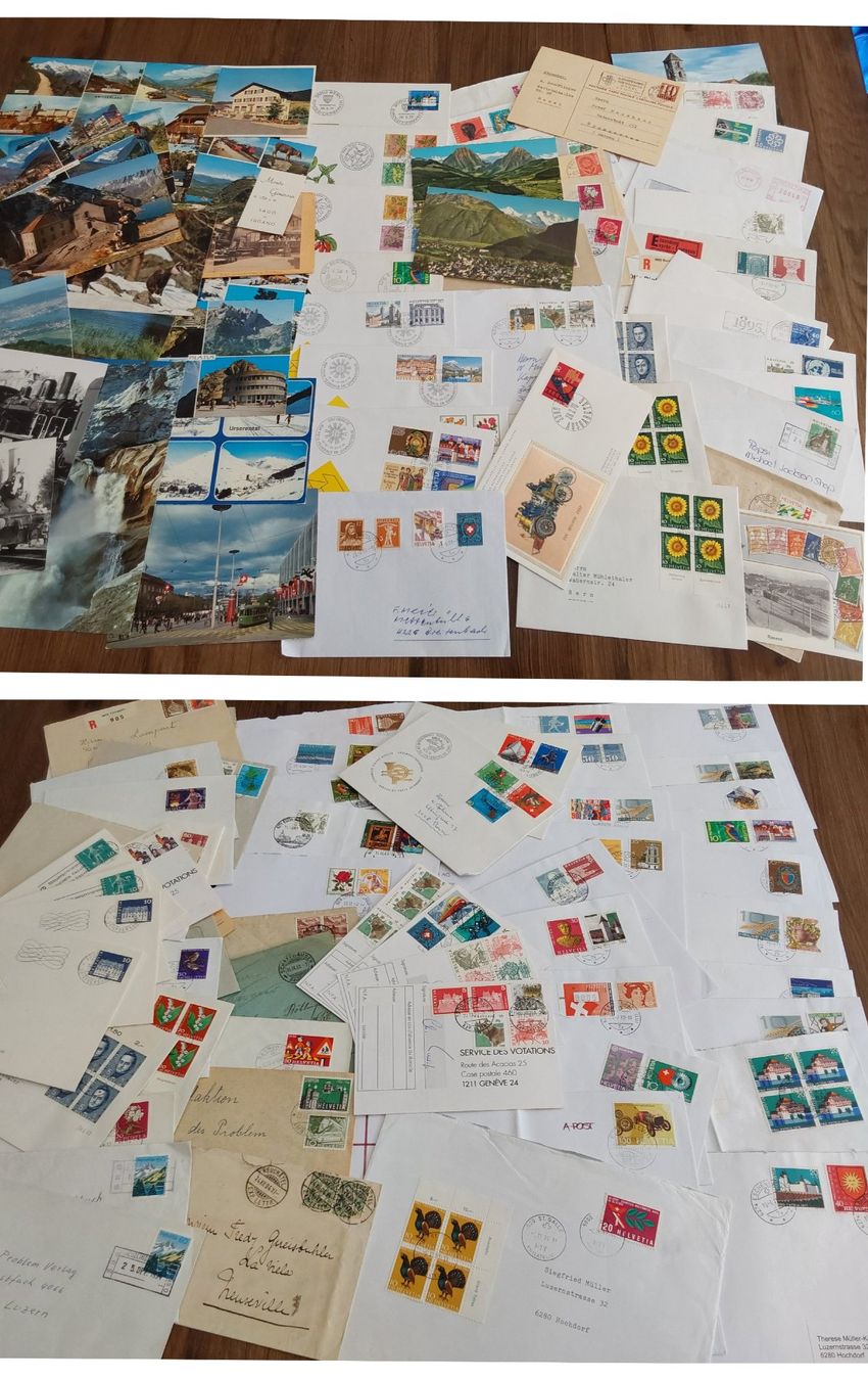 Alle Briefmarken: Über 6 kg CH Bedarfsbriefe, Postkarten, FDCs etc. – Gebraucht aus Münchwilen AG von Nesar 1