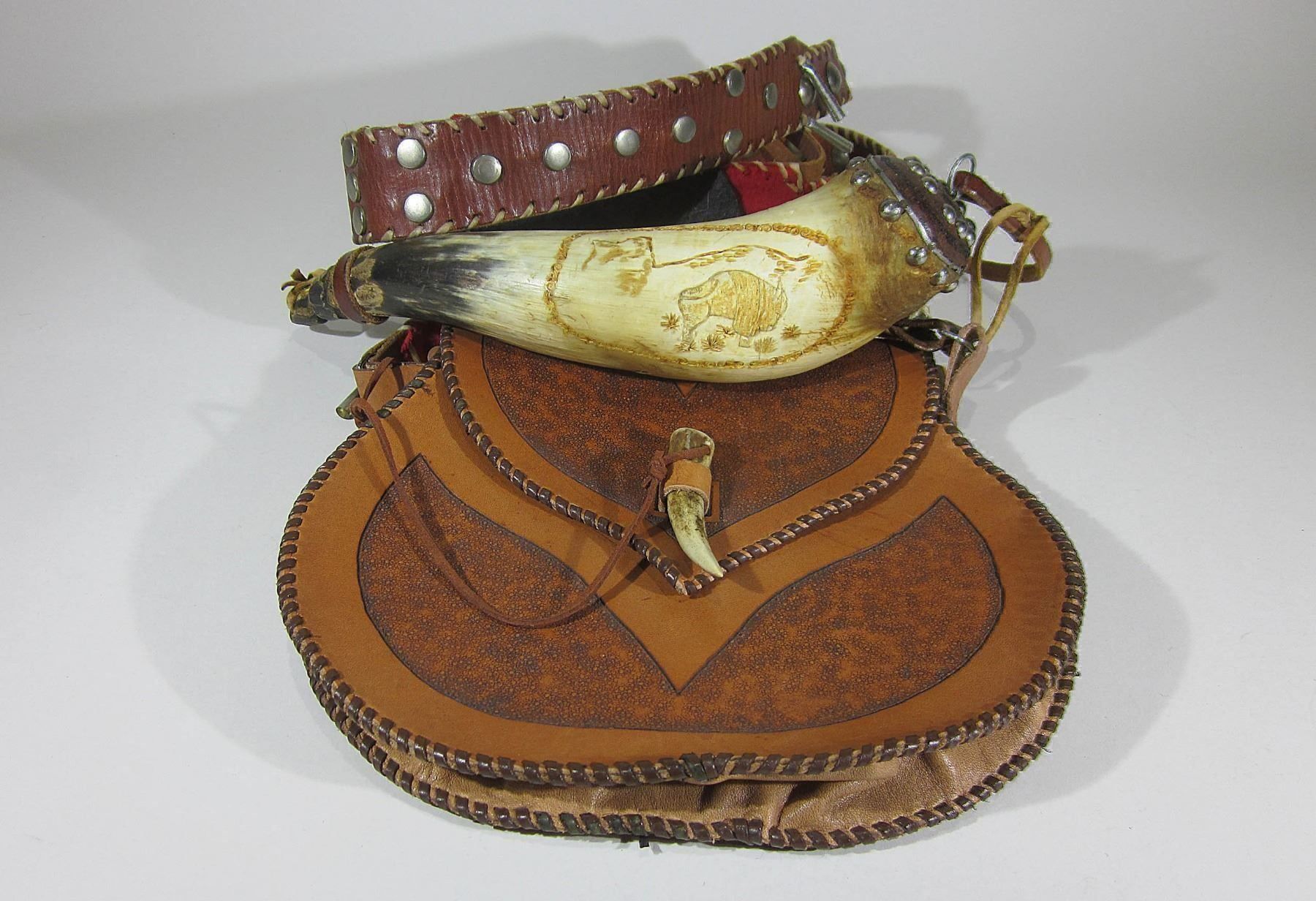 Borse: Jagdtasche mit Pulverhorn – Usato da Bäretswil venduto da robsonantik 5