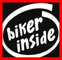 Autosticker Biker Inside Motorrad WEISS Motorrad Aufkleber