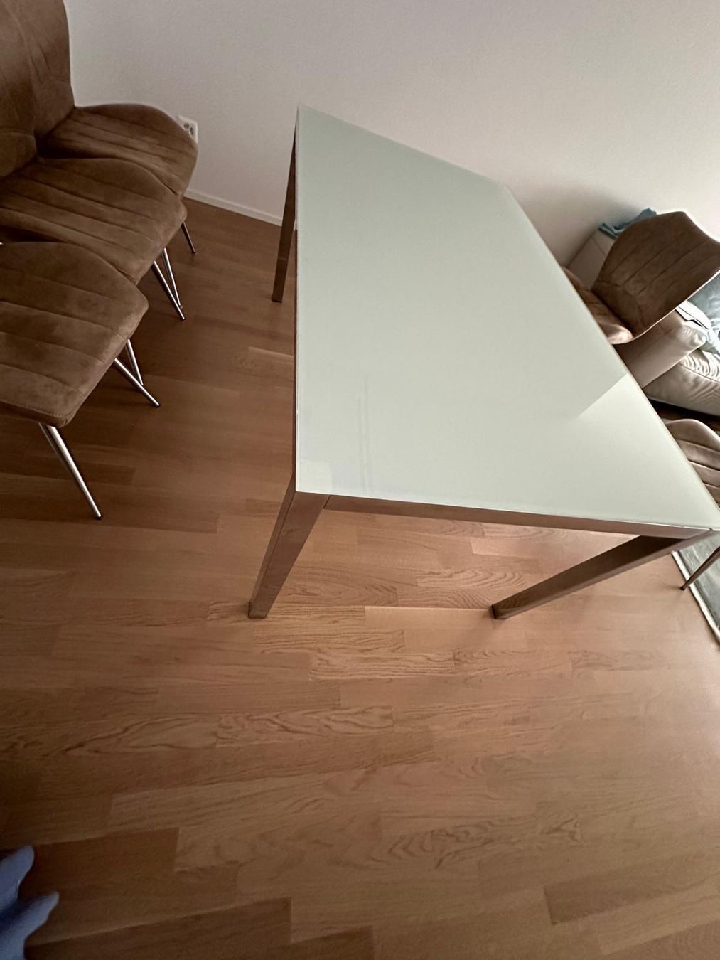 Conforama Tavoli: Moderner Esstisch Glas/Chromstahl 160/90 – Usato da Winterthur venduto da Alp9 1