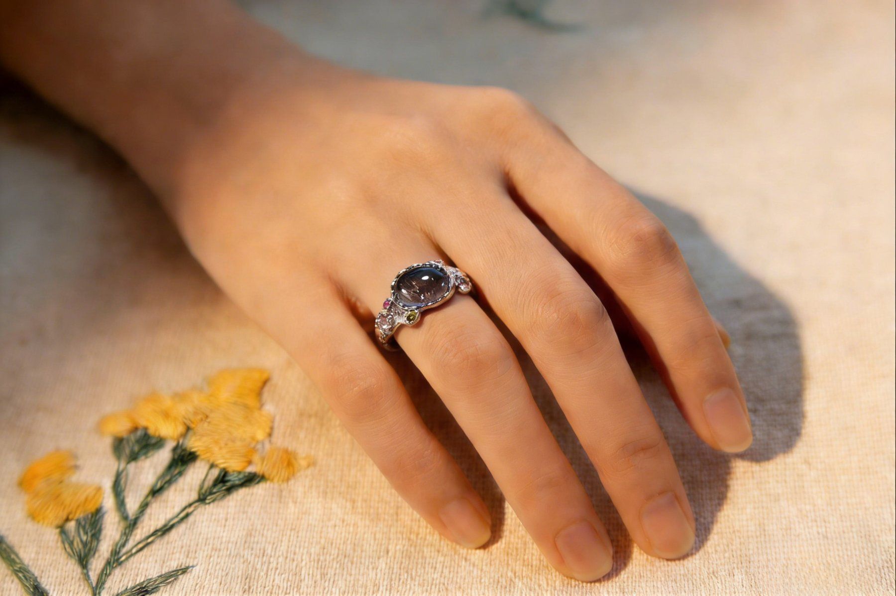 Anelli: NEW - S925 Super Seven Crystal Ring (Adjustable) – Nuovo (secondo la descrizione) da Zürich venduto da cin_wcf6 6