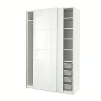 IKEA PAX Schiebetüren weisses Glas, 150x236 cm (nur Türpaar)