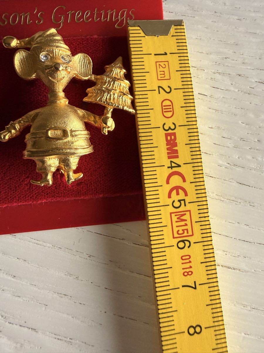 Broschen & Nadeln: NEU - Goldene Weihnachtsmaus-Brosche – Neu und originalverpackt aus La Conversion von angel-gini 4