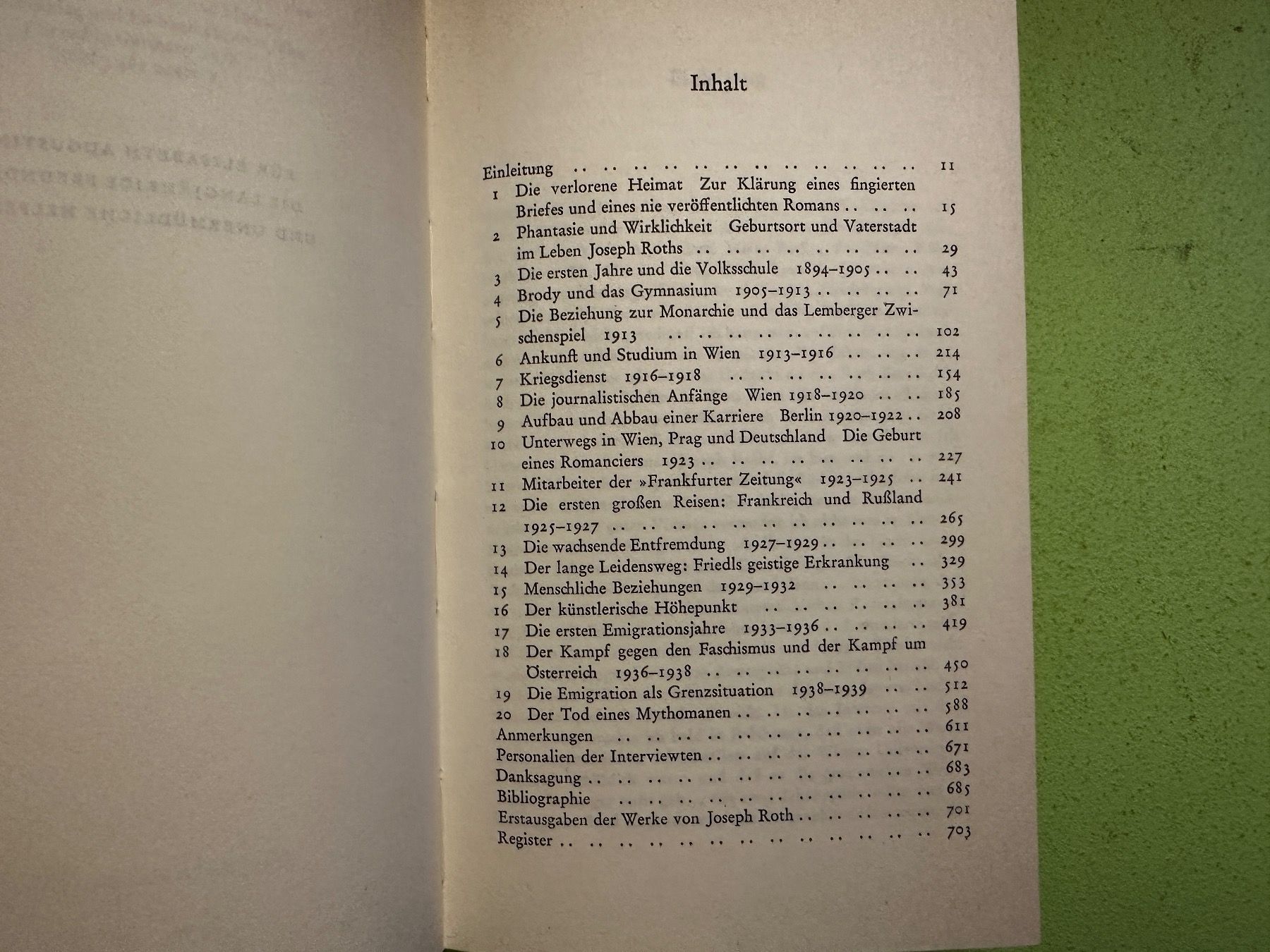 Libri: David Bronsen: Joseph Roth. Eine Biographie. 1974 – Usato da Zürich venduto da allp 3
