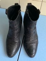 Western Stiefeletten Leder schwarz gebraucht Zustand