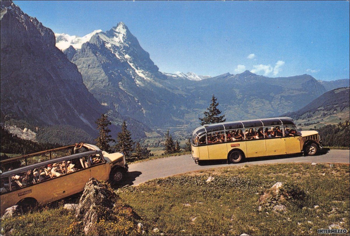 Cartoline postali: Postautos // Autokurs Grindelwald - Grosse Scheidegg – Usato da Basel venduto da intermezzo12