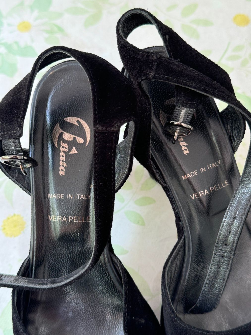 Scarpe da donna: Pointure 37 - Sandales à talon noires - Bata - Cuir – Usato da Genève venduto da Reveur 1