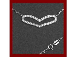 Collier 45 + 5cm Herz Silber 925 mit Zirkonias