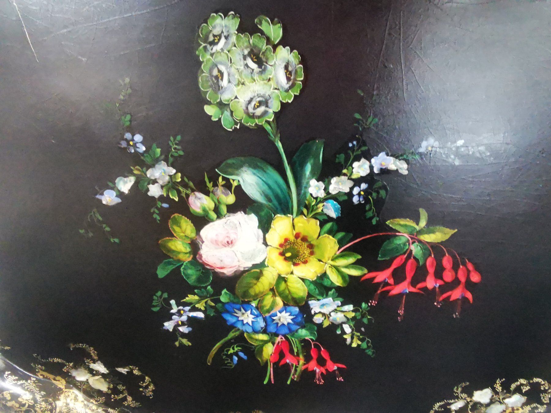Piatti di portata: Antikes Servierbrett, ca. 1860, Perlmutteinlagen – Usato da Dübendorf venduto da aschiduebendorf 1