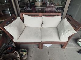 IKEA 2er-Gartenbank mit Kissen