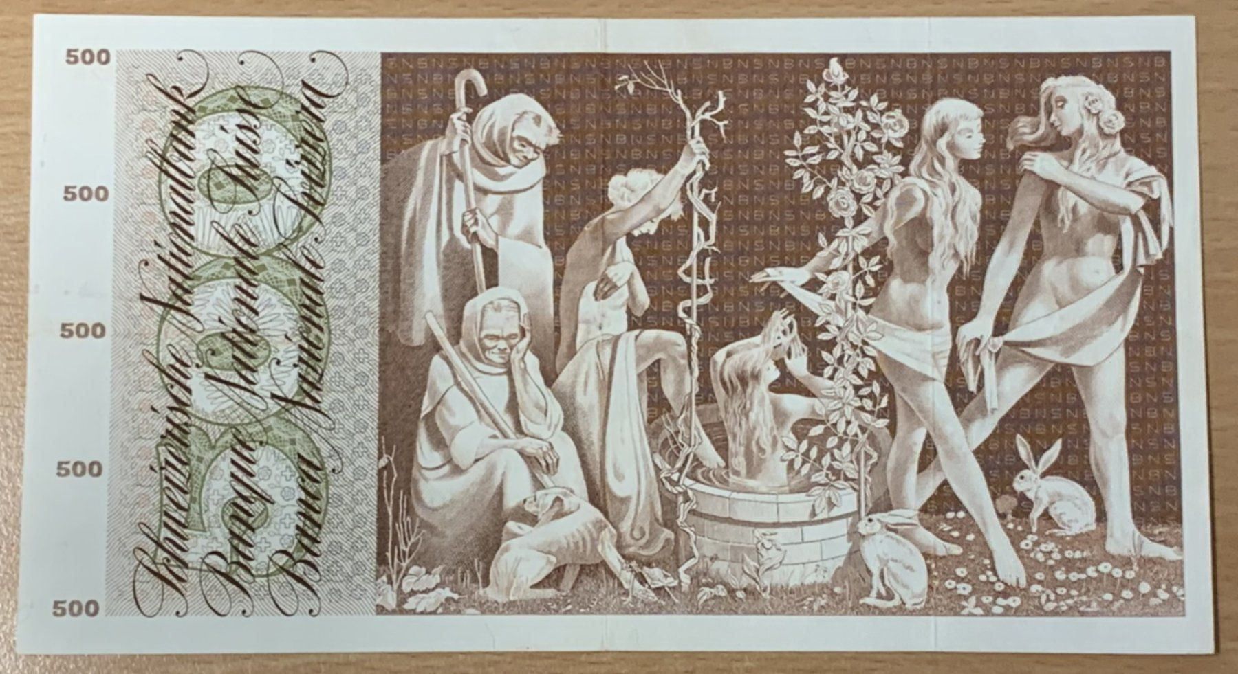 Banconote: 500 francs, Fontaine de Jouvence – Nuovo (secondo la descrizione) da Martigny venduto da Numis-World 1