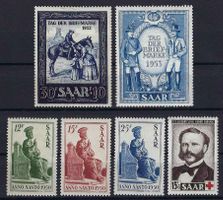 SAAR 4 Steckkarten aus dem Saarland postfrisch minim Falz