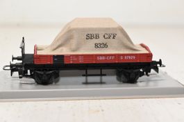 Schienenwagen SBB CFF 8326 beladen mit Plane,Ruco HO/DC