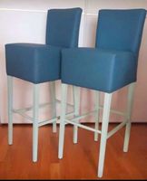 2 neuwertige vegane Barhocker in Meresblau