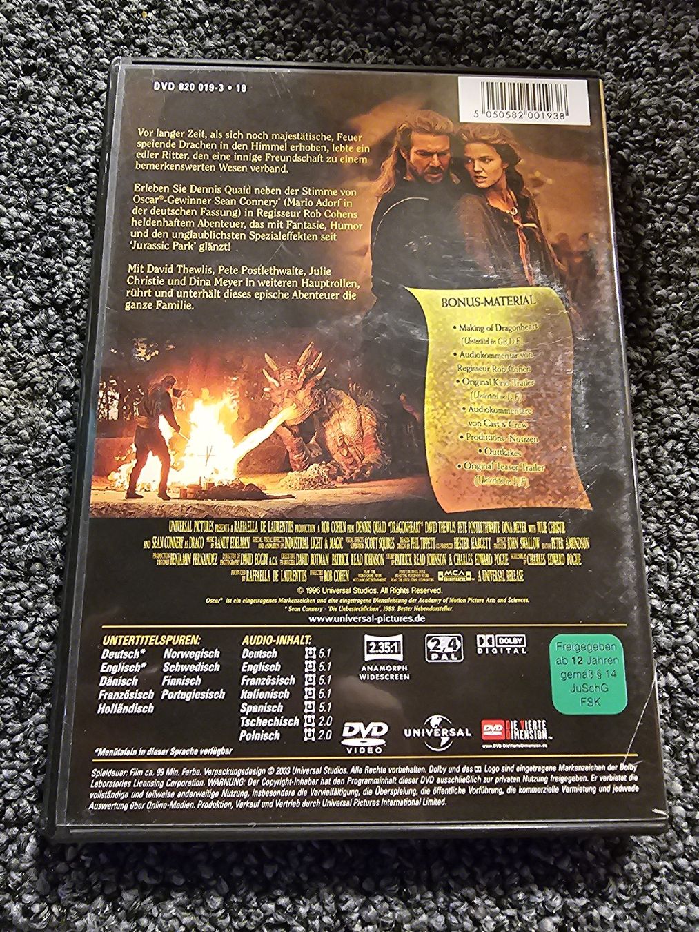 Tutti i DVDs: Dragonheart (19875) – Usato da Ruswil venduto da jan_bxl5 1