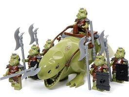 DEWBACK MIT 6 GAMORREAN - KLEMMBAUSTEIN MINIFIGUREN