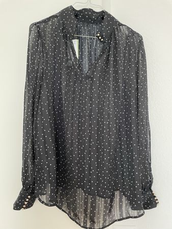Chemisier noir à pois, H&M élégante et tendance T38