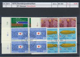 1975 "Sonderpostmarken" - Viererblock, ET - Stempel