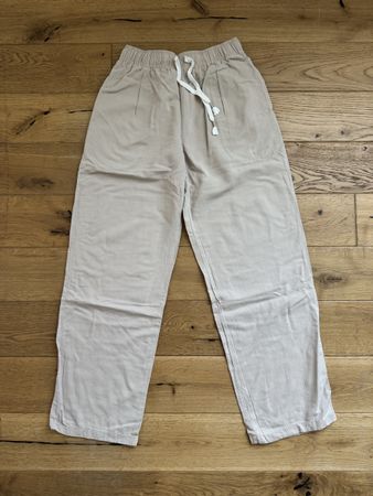 Uniqlo Wide-Leg-Hose: Beige, Grösse S, Leinenmix