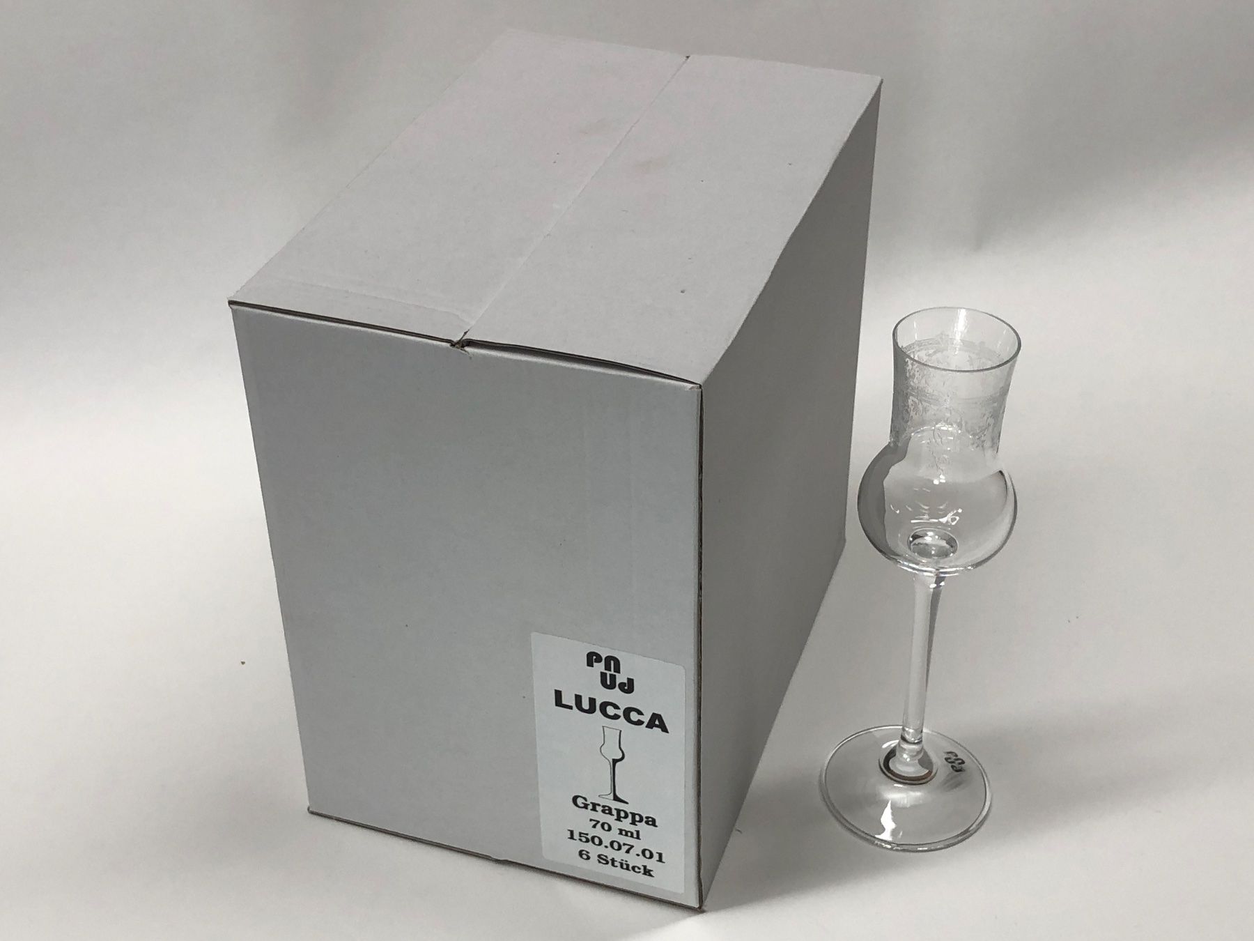 Bicchieri: 3 Gläser - Lucca Grappaglas 70ml  (halber Karton) – Nuovo e nell'imballaggio originale da Bergdietikon venduto da Garak 1