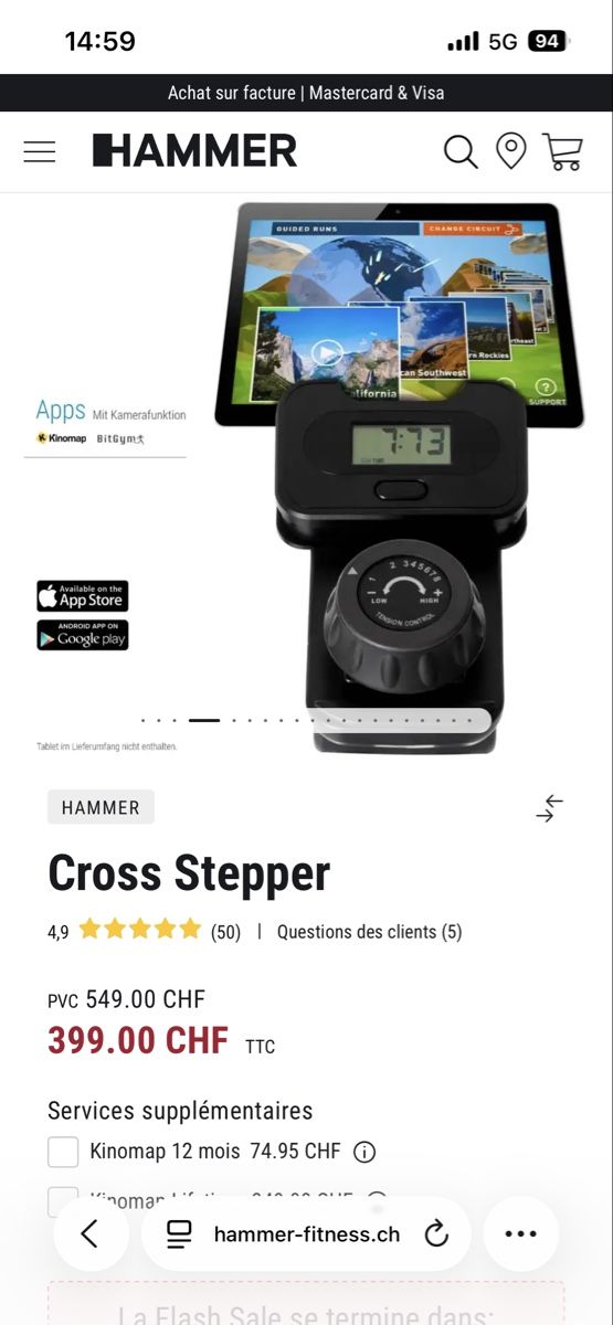 Vélos d'appartement: Cross stepper hammer – D'occasion à Perroy par MR6. 2