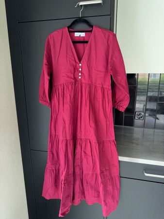rotes Baumwoll-Maxikleid | red cotton maxi dress