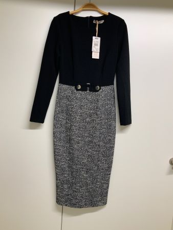 Kleid Rinascimento schwarz grau Grösse XS neu mit Etikett