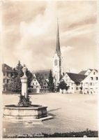 Fotokarte Amriswil TG , Dorfplatz