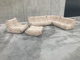 SALE: TOGO Set, Ligne Roset, neu bezogen mit Kord Stoff