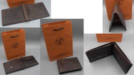 HERMÈS Porte-monnaie Cuir Veau Evercolor, Chocolat, USAGÉ