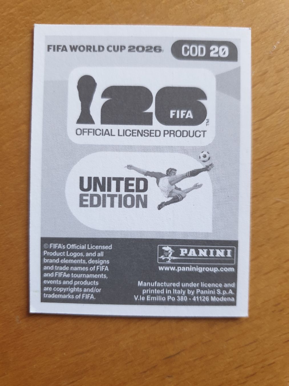 Panini Carte collezionabili: Panini WM 2026 COD 20 – Nuovo (secondo la descrizione) da Einsiedeln venduto da MGXX 1
